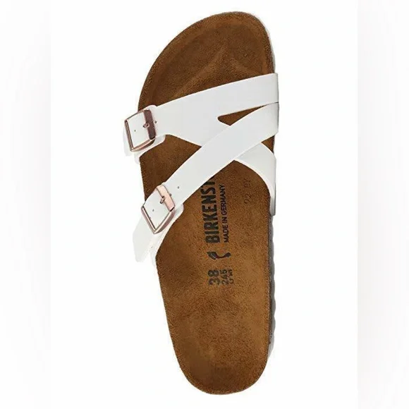 Birkenstock Sandals π€ Yao Slide Birko Floor Sandals White Sz 39 8 New - Picture 7 of 15